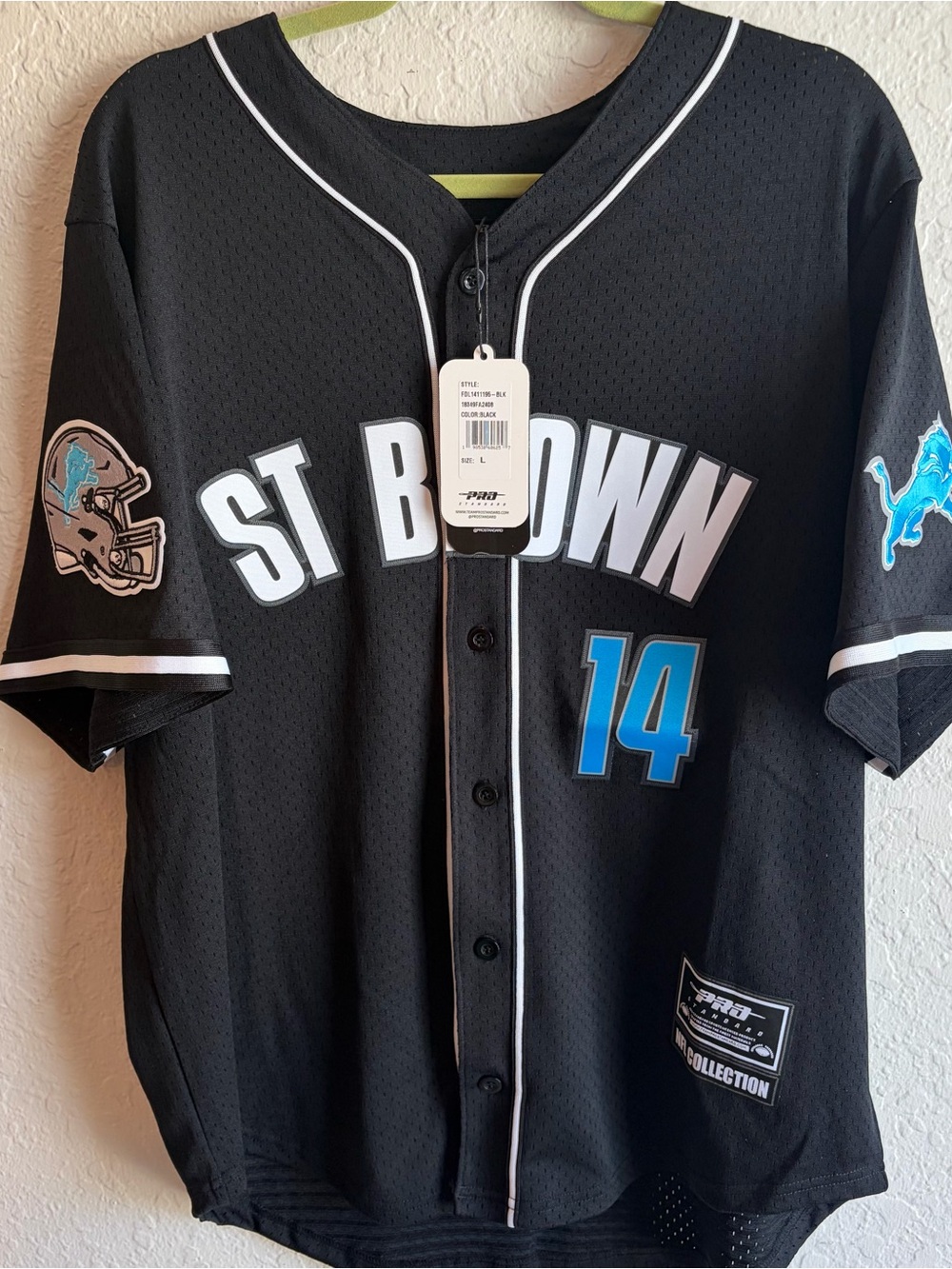 NWT Detroit Lions Pro Standard Amon-Ra St. Brown Baseball Jersey - Men’s Large